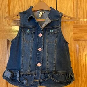 Matilda Jane Blue Denim Vest with Ruffle Hem